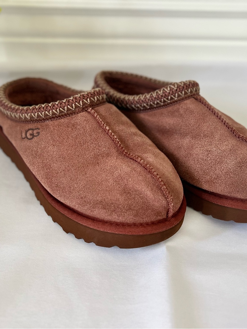 UGG Mauve Pink Suede Slip-On Slippers